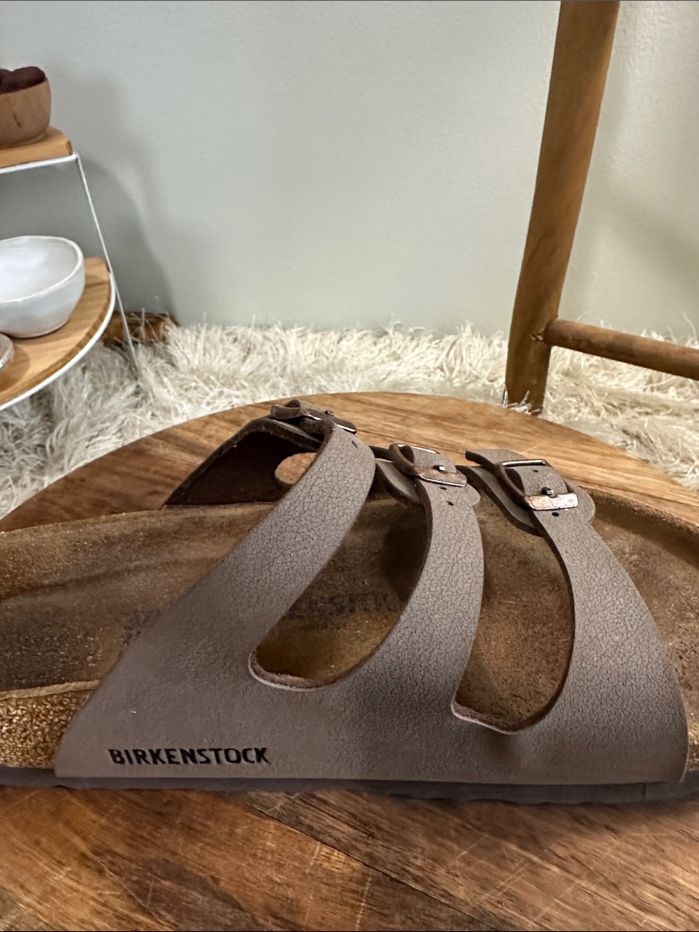 BIRKENSTOCK Florida Slide Sandals Three
Strap Size 38 (7-7.5) Synthetic Upper - Picture 10 of 17